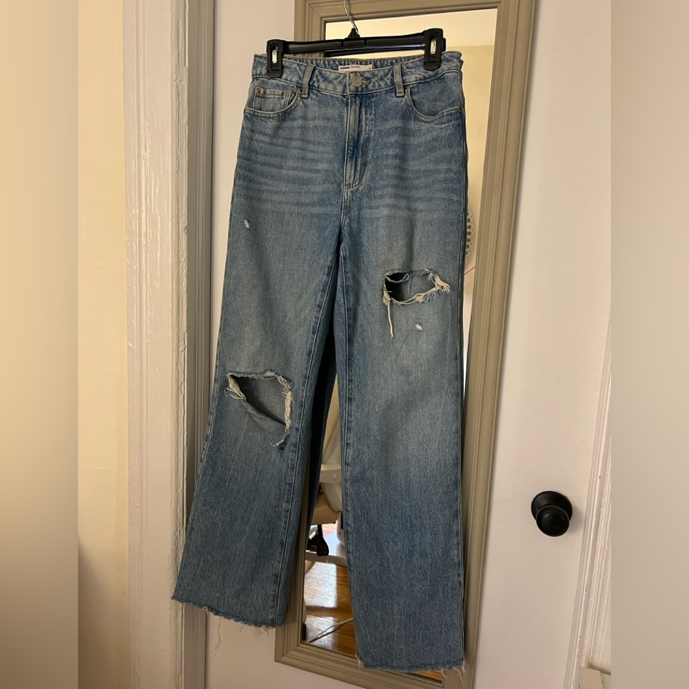 Garage Jambe‎ Wide Leg Light/Blue Wash Ripped Jean 27